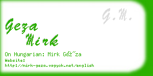 geza mirk business card